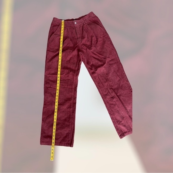 Forever 21 Womens dark peach pleated corduroy pants size L - Picture 5 of 7